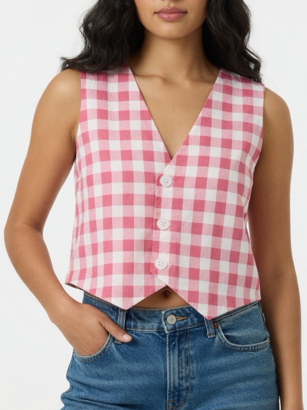 Luna Skies Gingham Vest Top